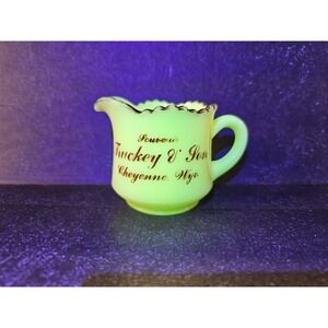 Antique Custard Tuckey & Son Cheyenne Wyo Advertising Souvenir Pitcher